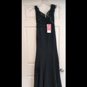 Dark green prom dress